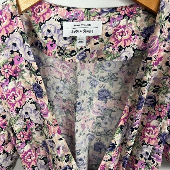 *moving sale - bundle & & OTHER STORIES Floral Printed Mini Wrap Dress Size 2/XS - Picture 9 of 12